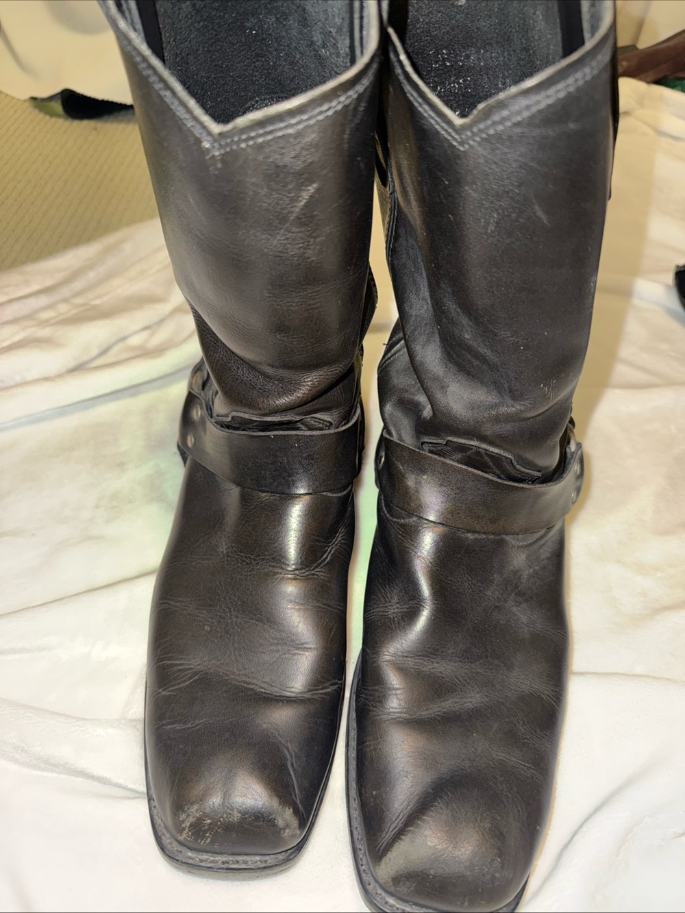 Durango Black Leather Mid-Calf harness pull on Riding Boots size 12 M